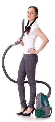 Girl and vacuum cleaner
