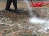Carpet cleaning with water