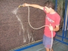 Carpet cleaning with water
